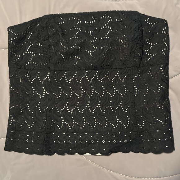 WHBM Black Eyelet Bustier, M - Picture 3 of 5
